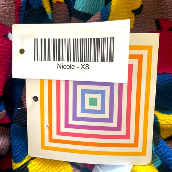 LuLaRoe 💛“NICOLE”💙 FIT-AND-FLIRT MIDI DRESS SIZE EXTRA SMALL 🌟NWT🌟 - Picture 9 of 13